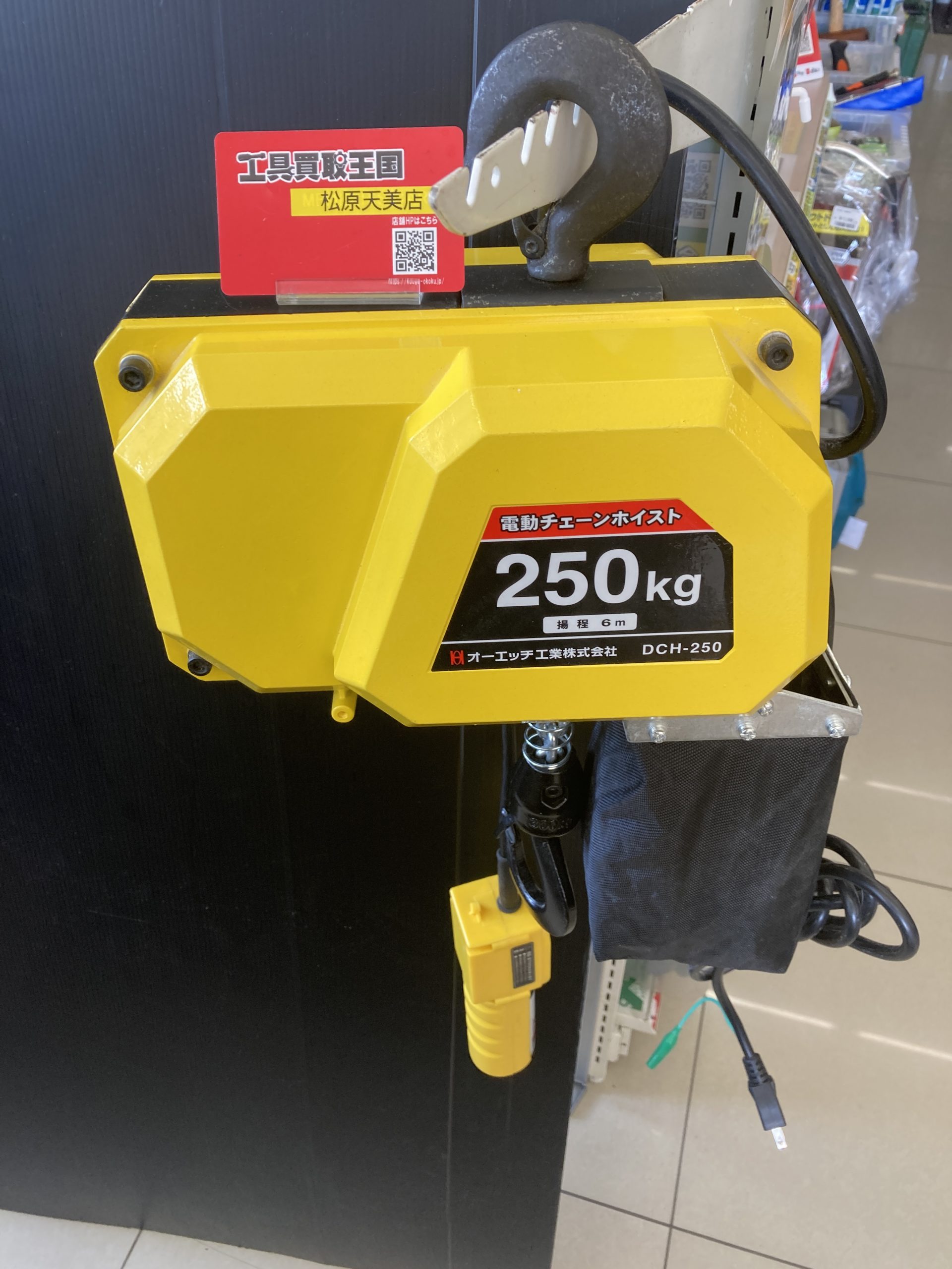 買取実績】】電動チェーンホイスト250 DCH-250 をお買取いたしました